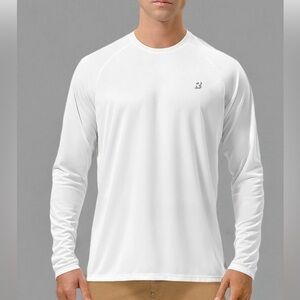 Roadbox Mens UPF 50+ UV Sun Protection White Long Sleeve Shirt Size 3XL